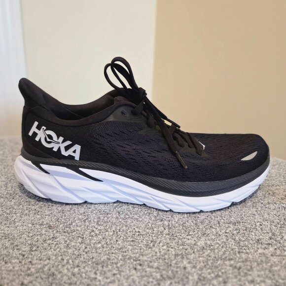 Hoka Clifton Running Shoes Womens 7.5B Black Gray - Picture 6 of 9